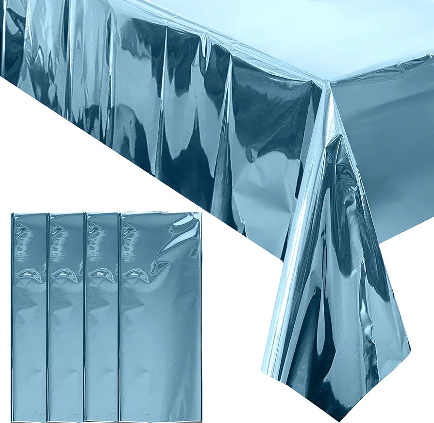 Metallic Plastic Table Cover 137x183cm Rectangular