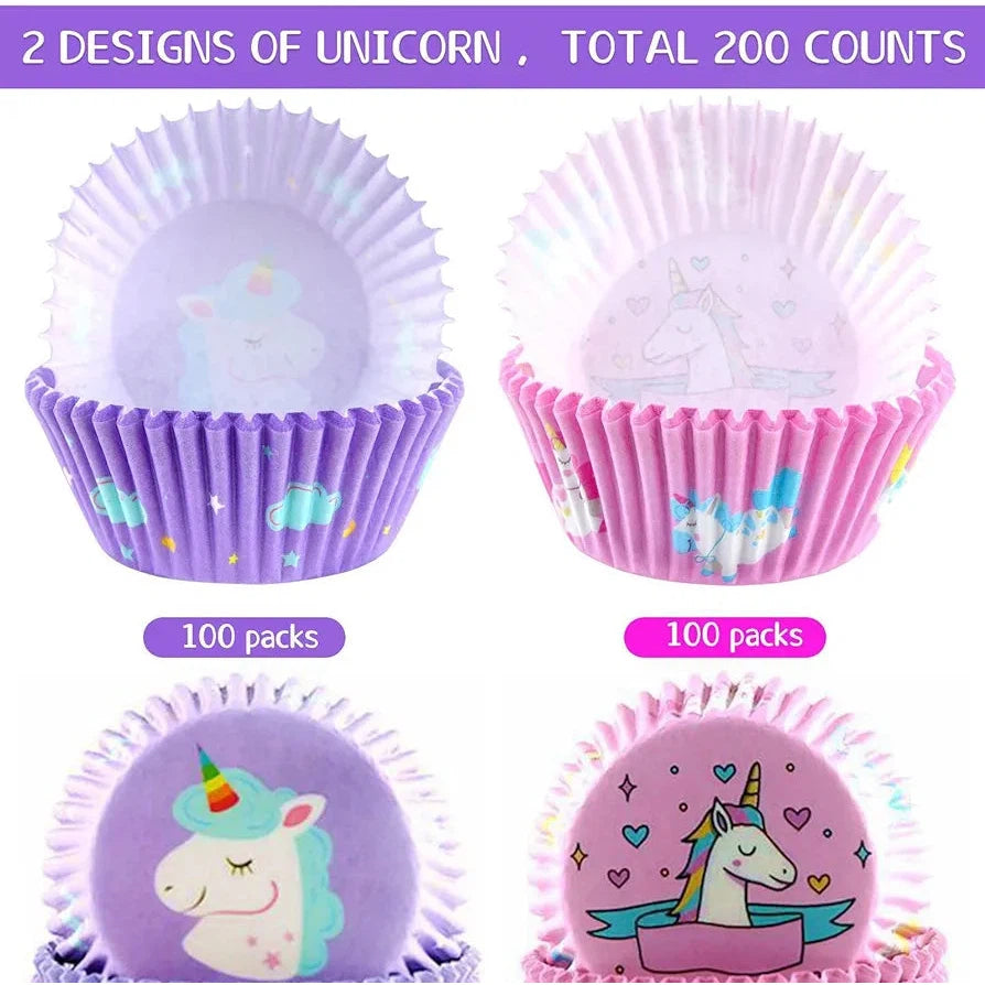 Unicorn Baking Cupcake Paper Liners 12cm 100pack