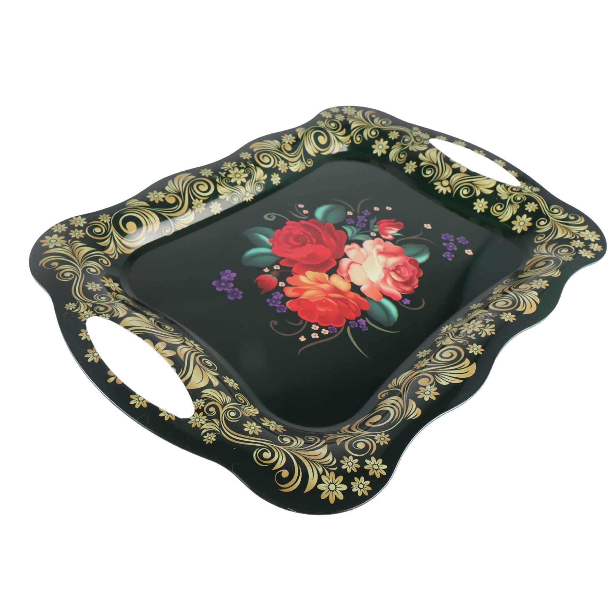 Serving Tray Metal Mix Colour with Design