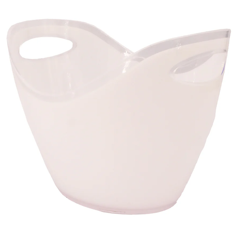 Bar Butler Wine Beer Ice Bucket Oval White Double Walled 4mm Ps Plastic 3.5L