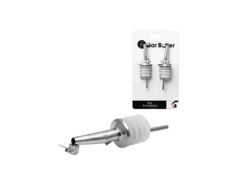 Bar Butler Free Flow Pourer with Cap Stainless Steel 2Pack 73183