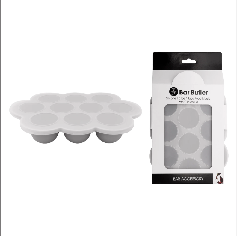 Bar Butler Ice Baby Food Silicone Mould with Cover Grey