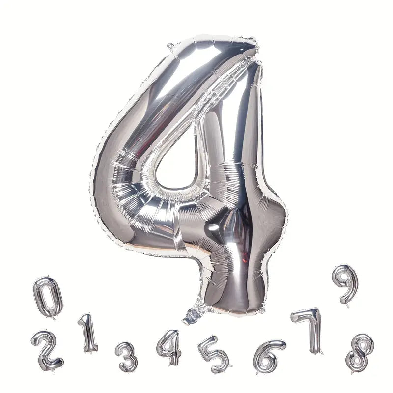 Party Silver Number Foil Balloons 42inch 106cm