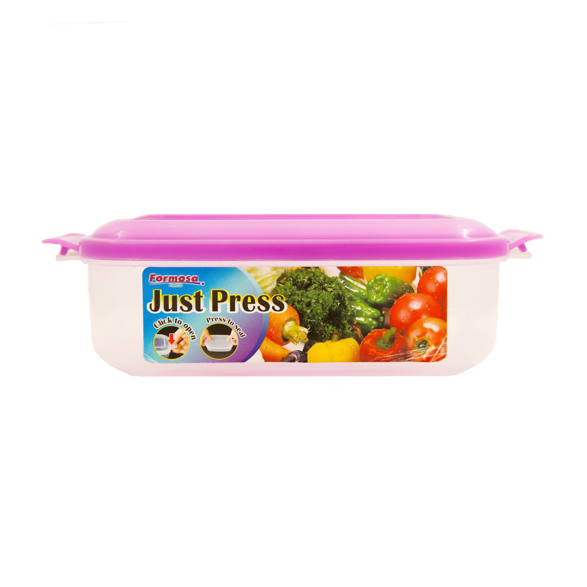 Just Press Food Saver Container 730ml Rectunglar Formosa 6123