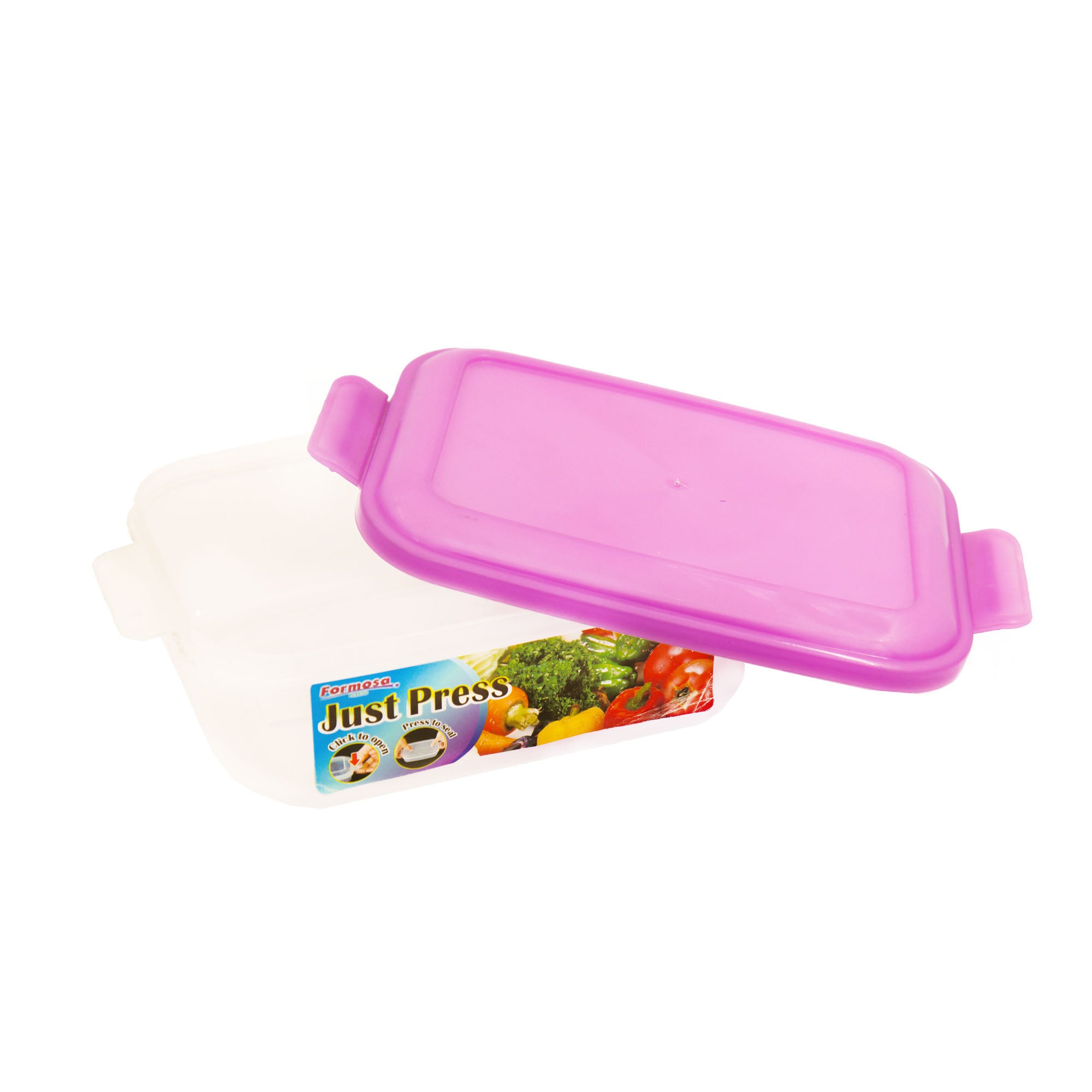 Just Press Food Saver Container 730ml Rectunglar Formosa 6123