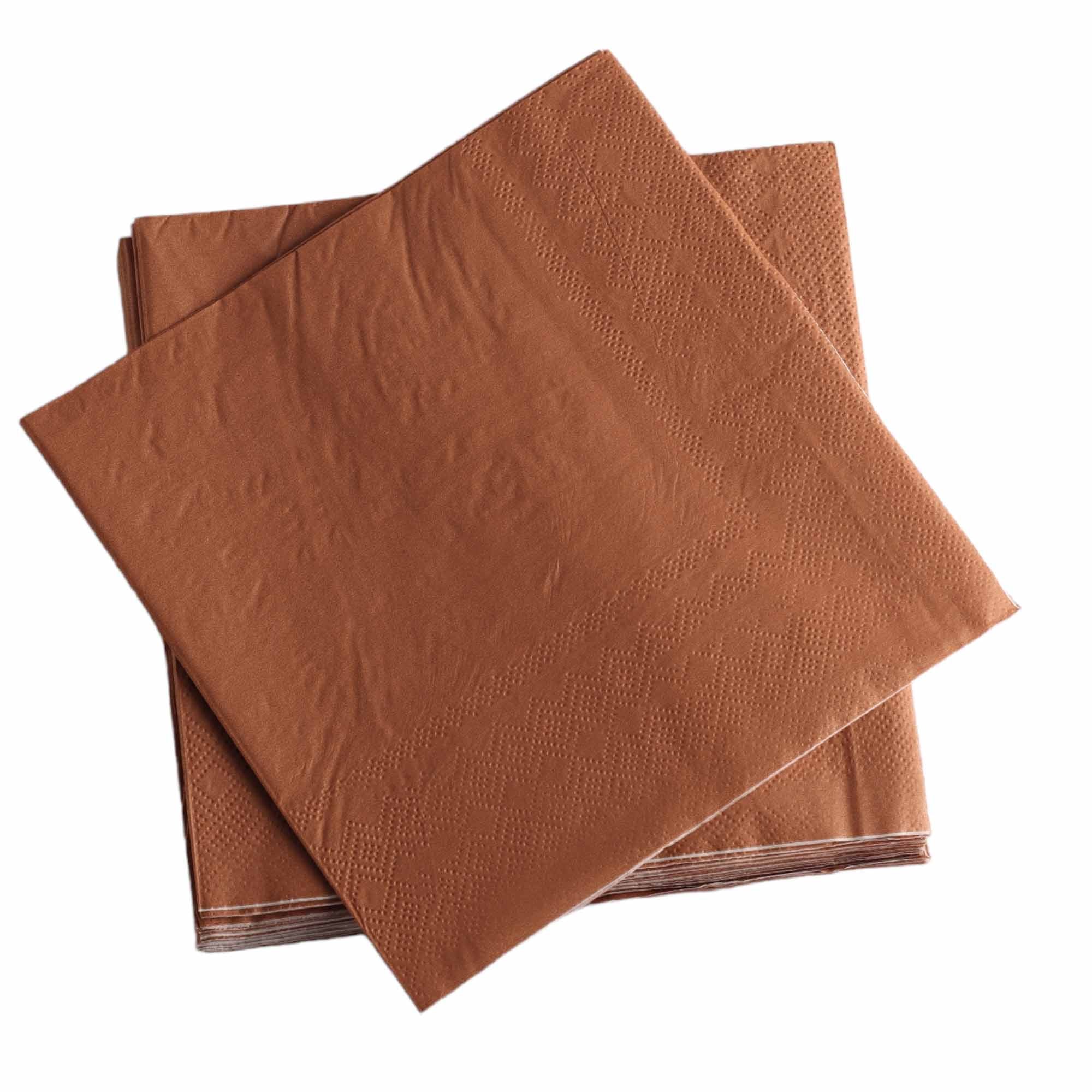 Luncheon Napkin Paper Serviettes Brown 33x33cm 20pc