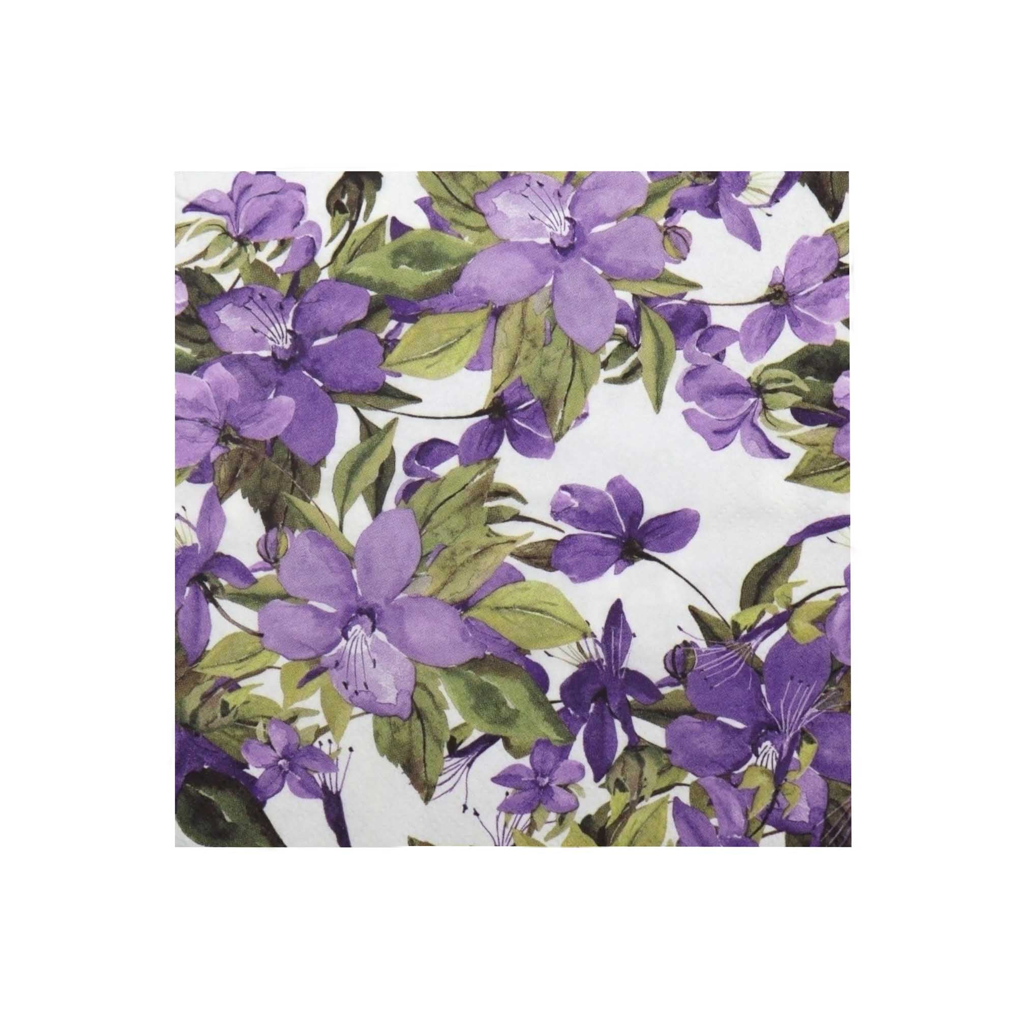 Luncheon Napkin Paper Serviettes 2ply Jacaranda Flower Purple 10pack