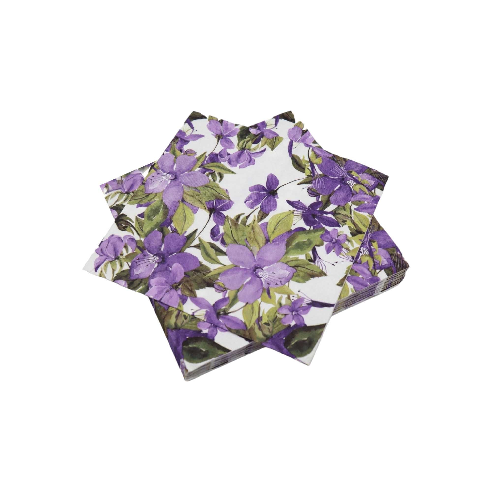 Luncheon Napkin Paper Serviettes 2ply Jacaranda Flower Purple 10pack