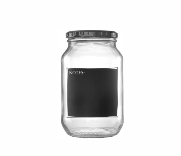 Consol 2L Glass Jar with Black Notes 27278