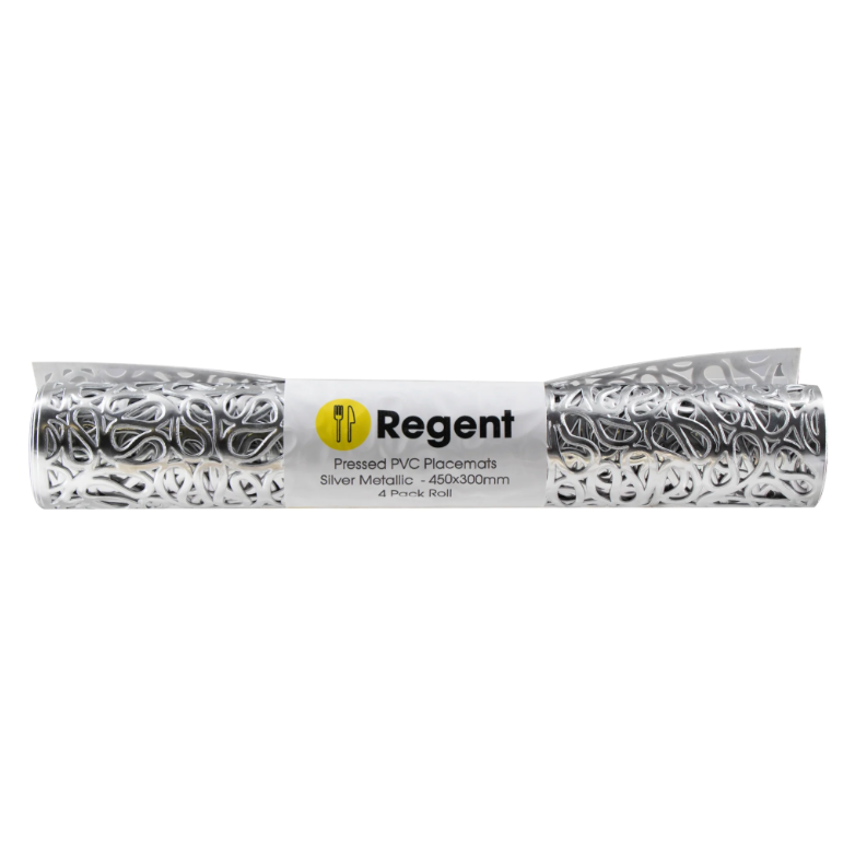 Regent Place Mats Pressed Silver Metallic Pvc 4pack Roll