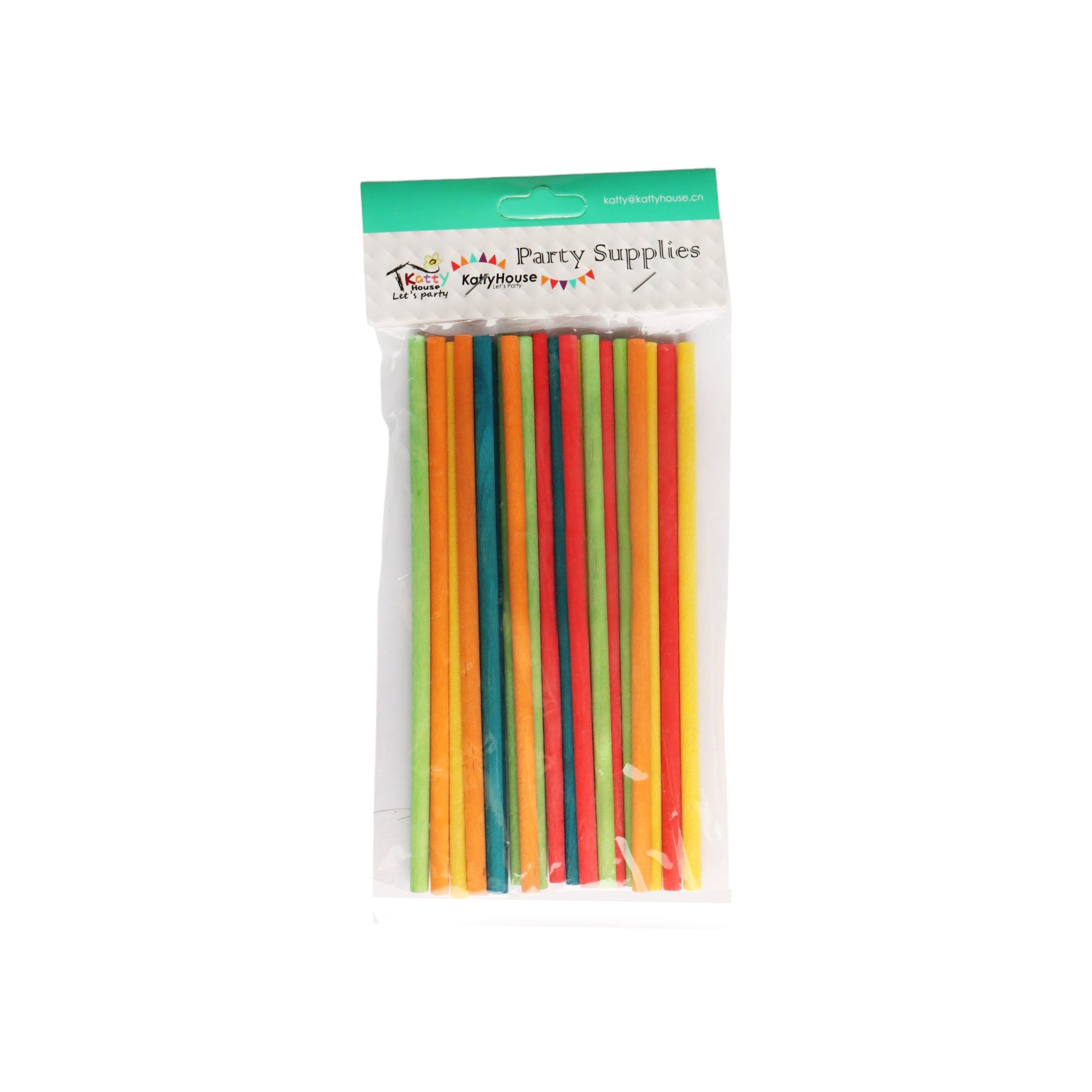 DIY Craft Multicolored Plastic Lolly Sticks 25pack