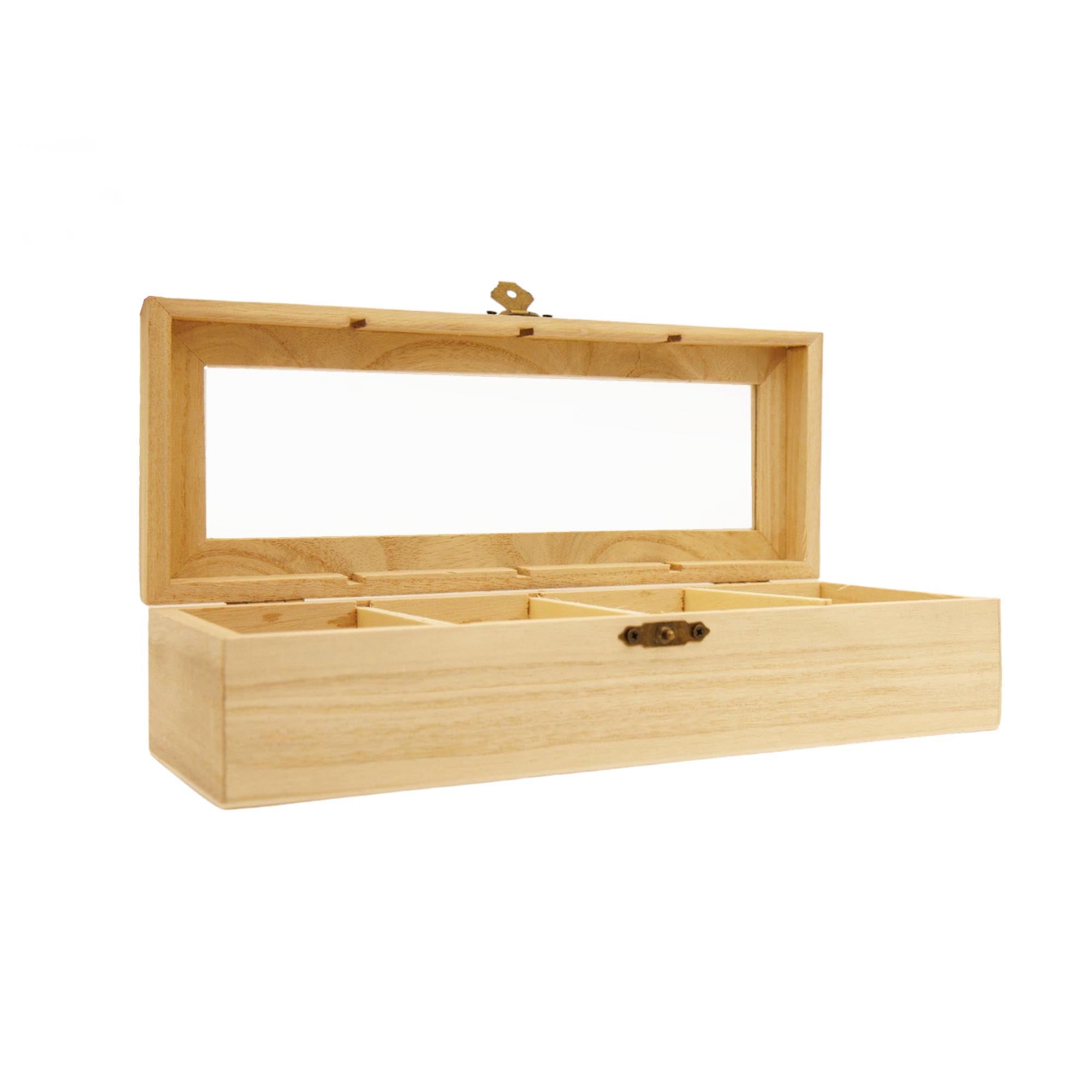 Wooden Jewellery Gift Box Long Shape 25x9.5x6.5cm