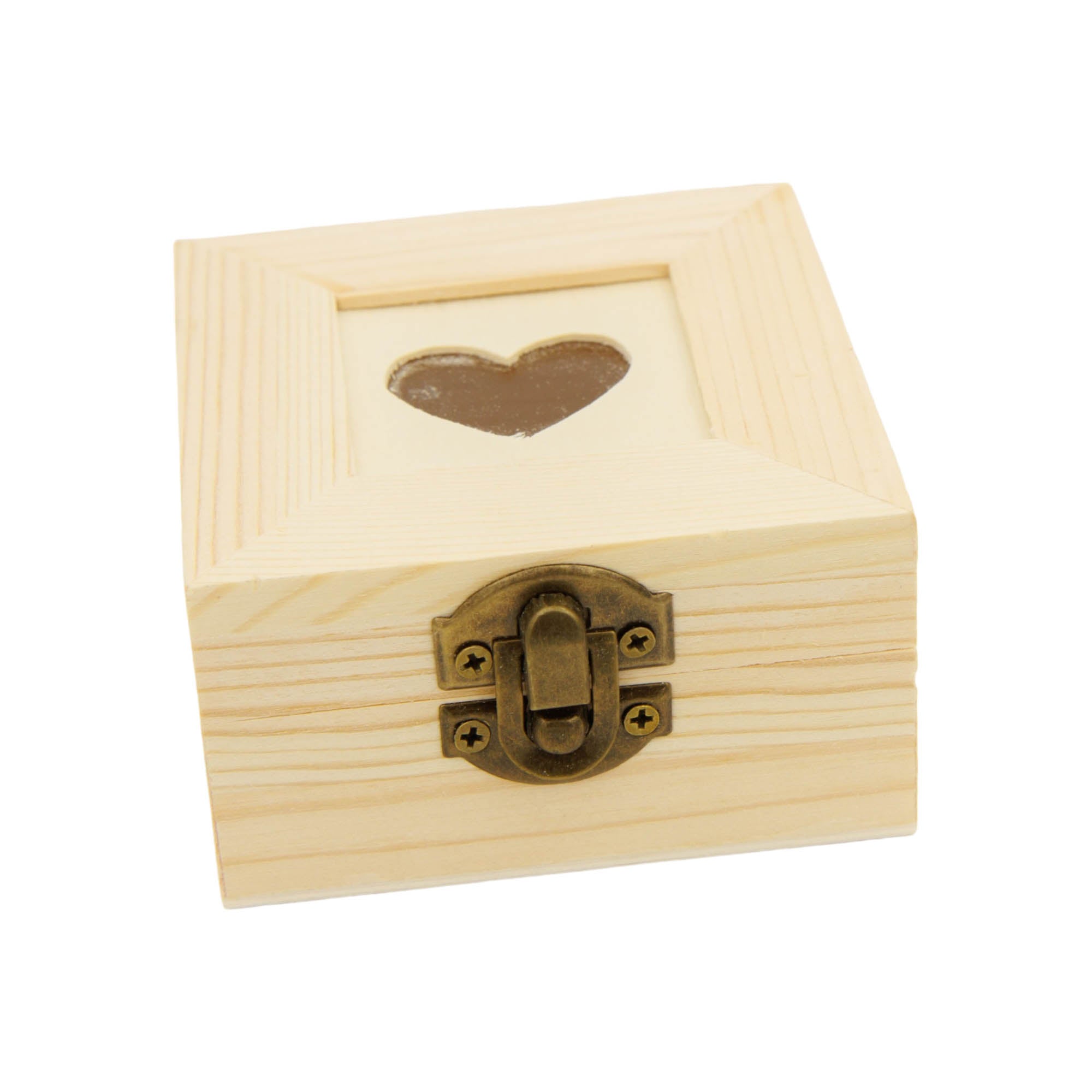 Wooden Gift Jewellery Gift Box Square 8.5x8.5x5cm