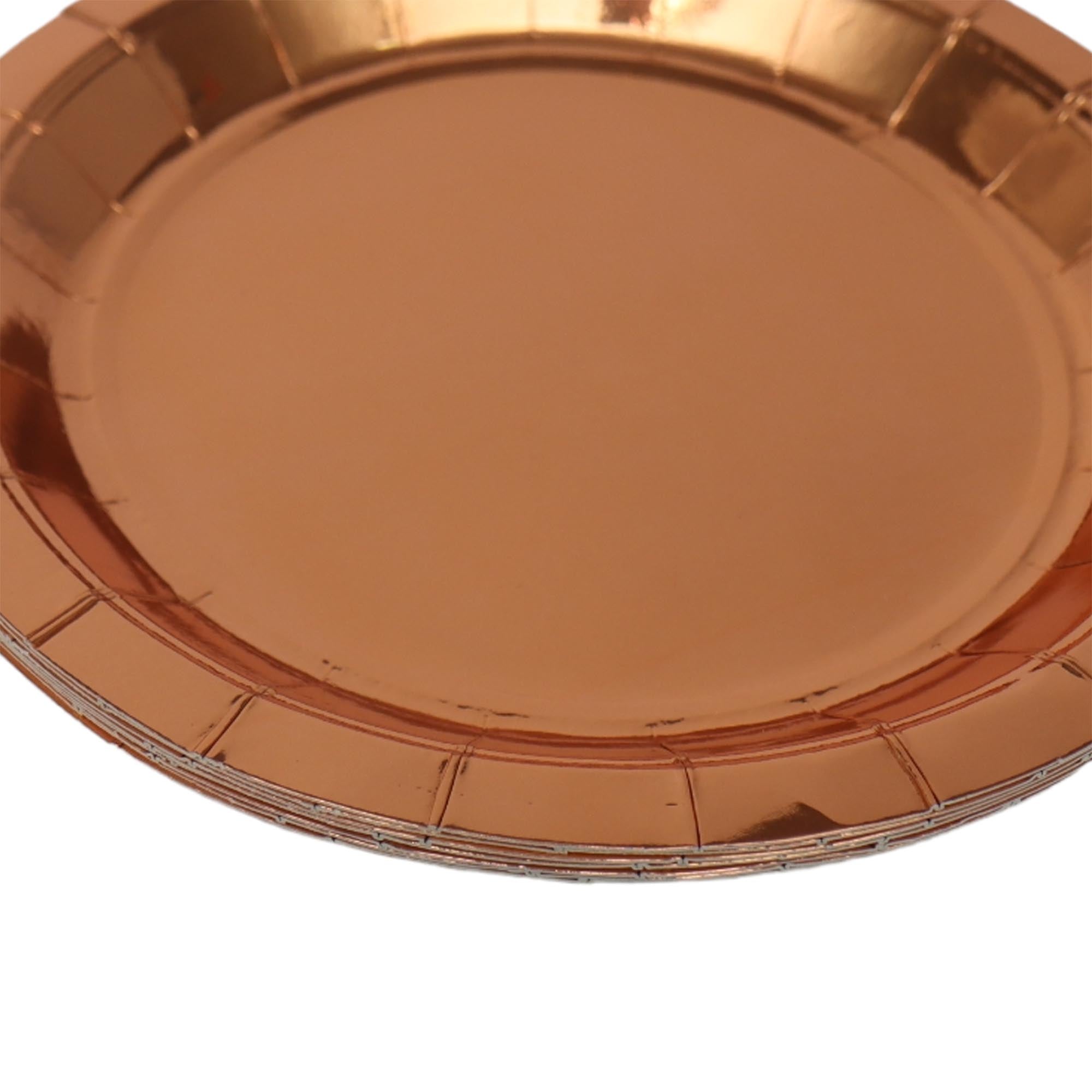 Party Paper Plates Round Rose Gold 7Inch 18cm 10pack