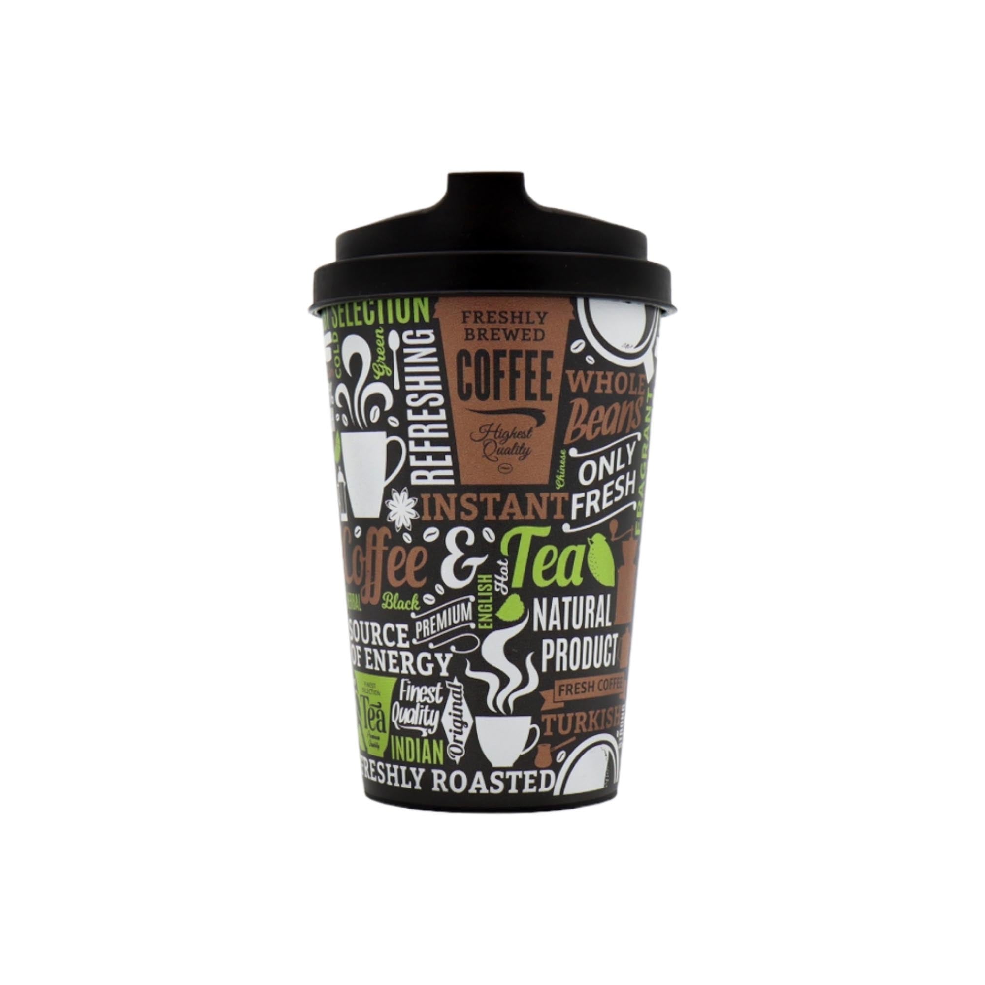 Reusable Takeaway Coffee Cup 340ml Printed Design Coffee&Tea
