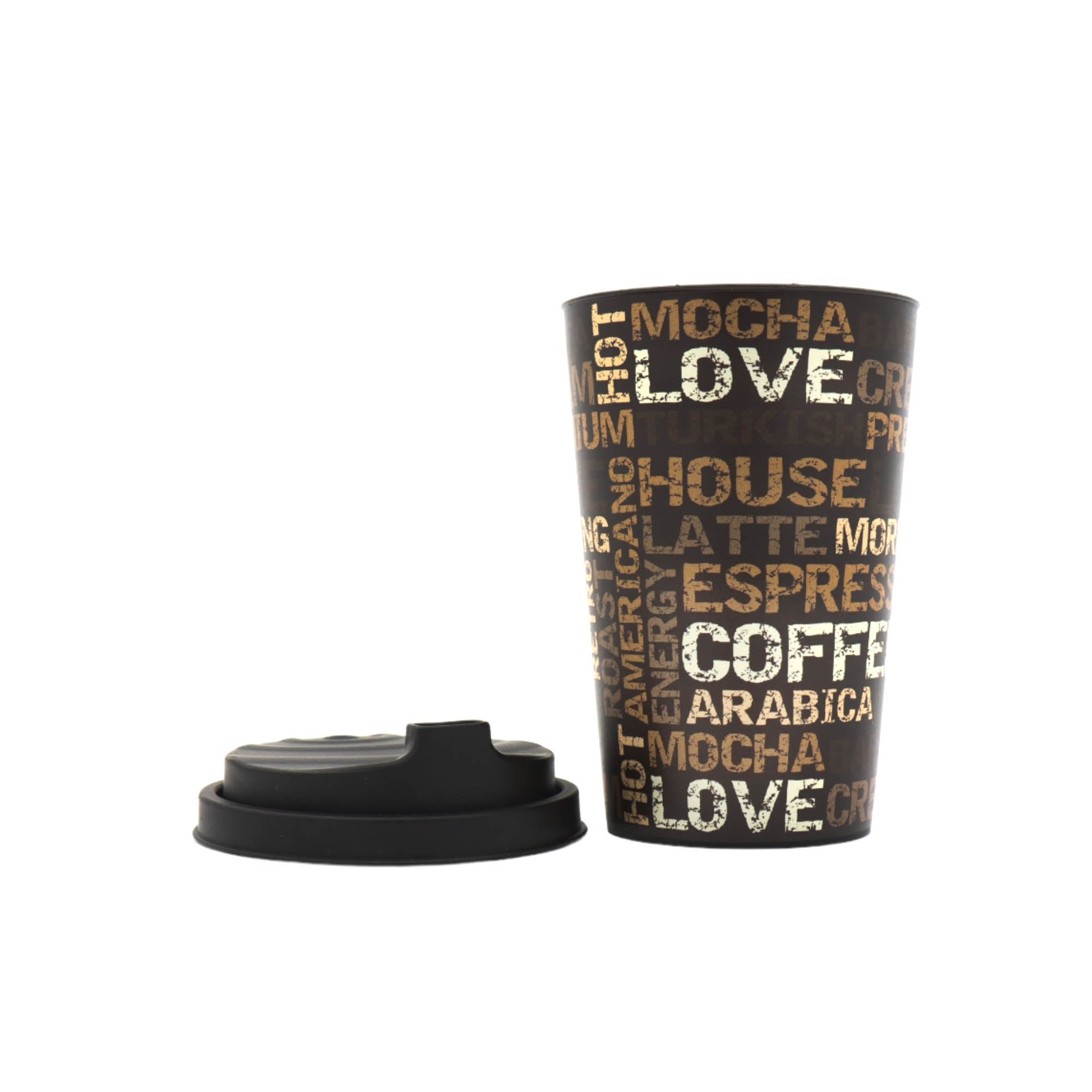 Reusable Takeaway Coffee Cup 340ml Printed Design Latte