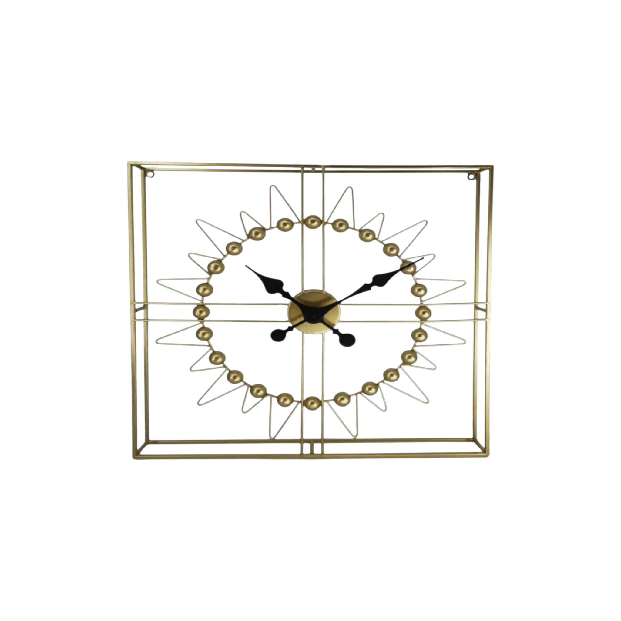 Square Gold Metal Frame Wall Clock 60cm