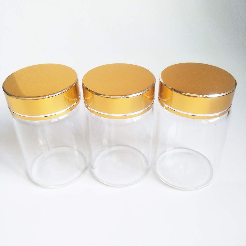 100ml Glass Cosmetic Jar Bottle with Gold Metallic Lid