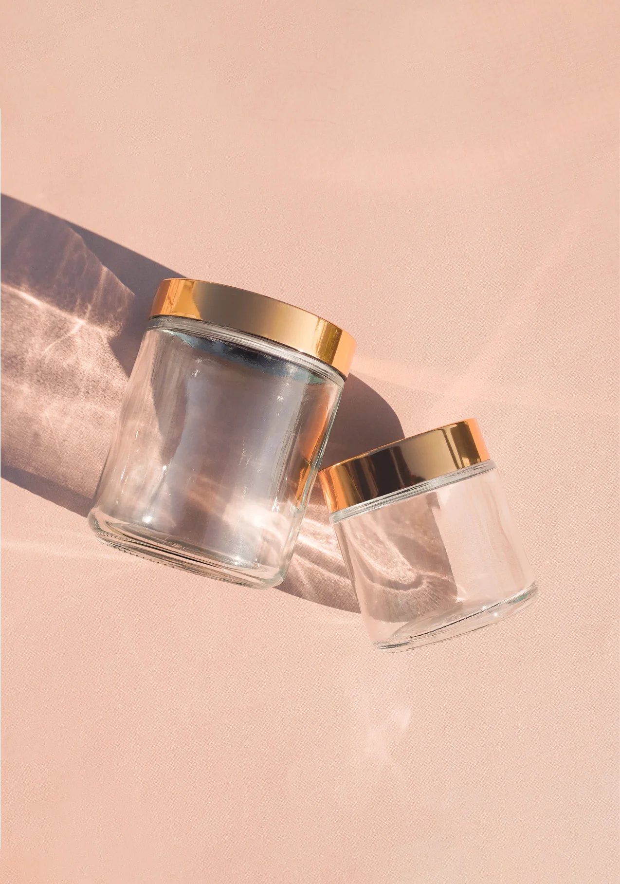 70ml Glass Cosmetic Jar Bottle with Gold Metallic Lid
