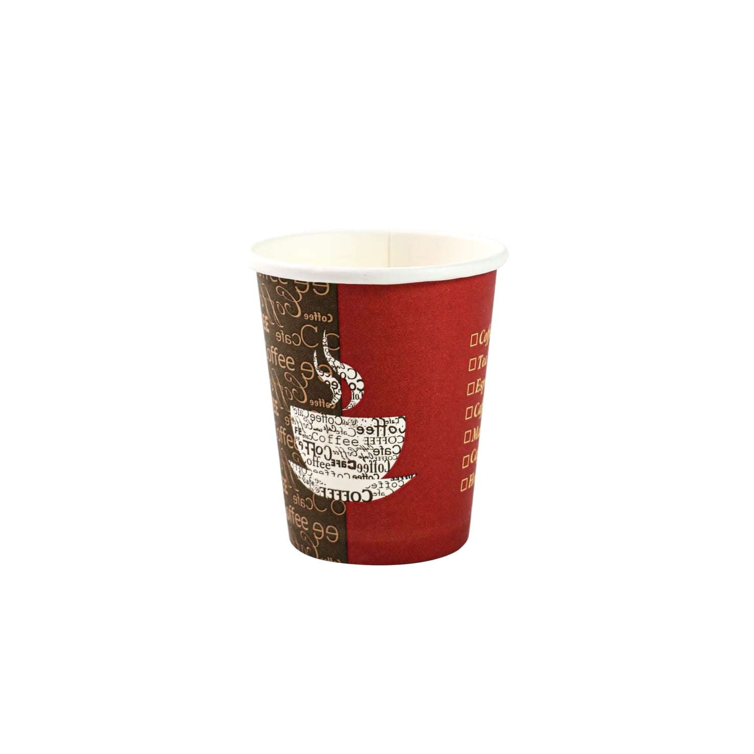 250ml Disposable Coffee Cups Single Wall Patterned 5pack