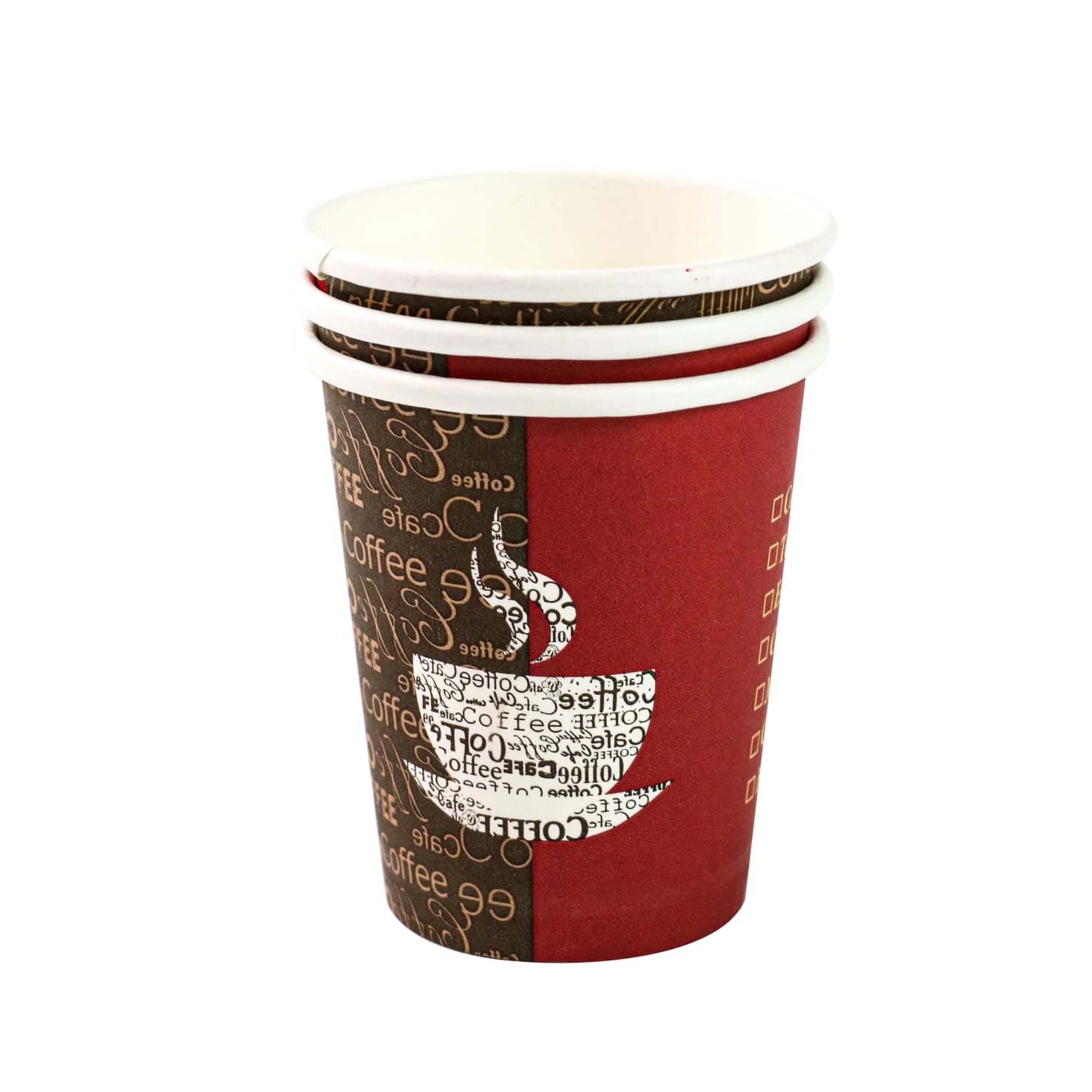 250ml Paper Coffee Cups Single Wall Printed 5pack