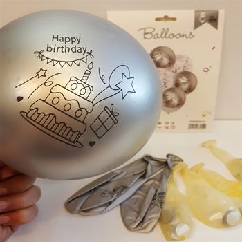 Happy Birthday Balloon Printed 8pack Bouquet
