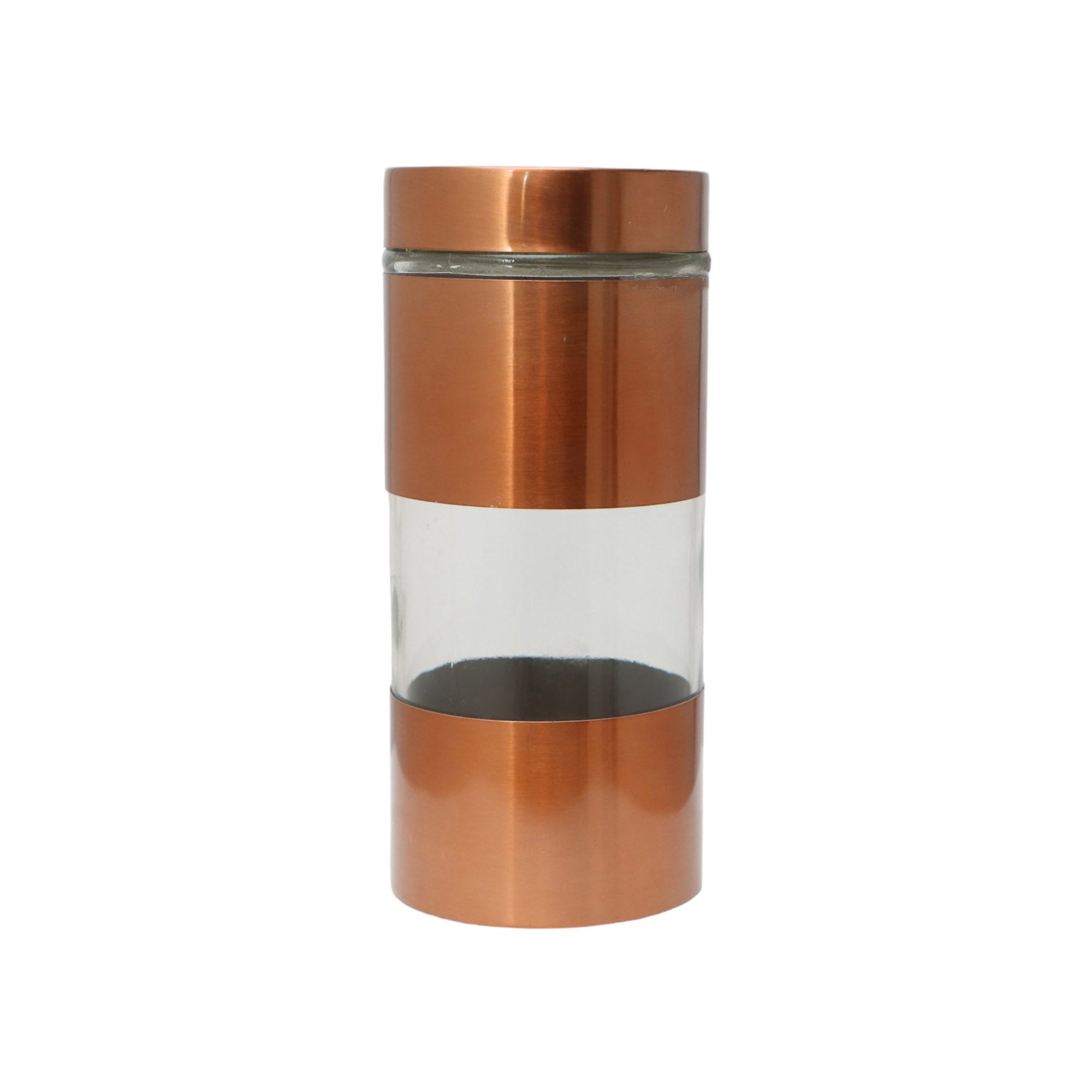 Glass Canister Large Round Copper GL28443