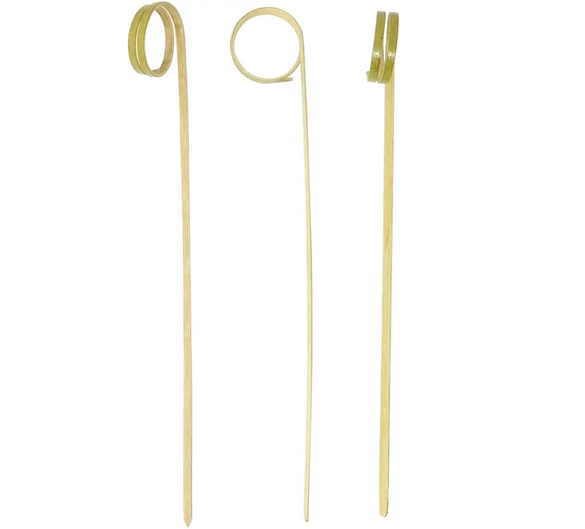 Bamboo Disposable Knot Picks 15cm Round Shape 50pack