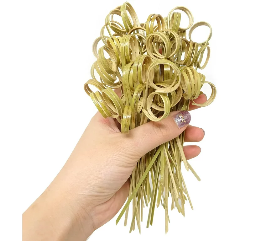 Bamboo Disposable Knot Picks 15cm Round Shape 50pack