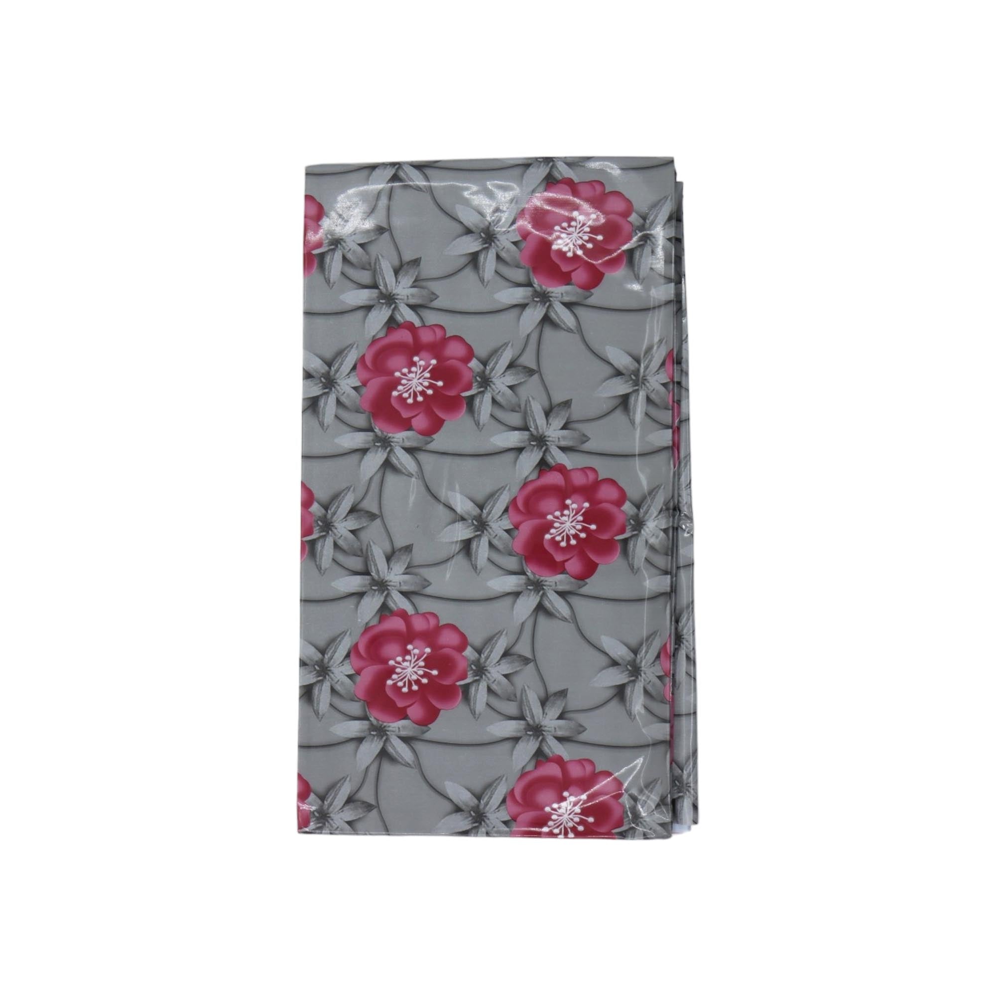 Plastic Table Cloth Assorted Flower Design  137cmx1m