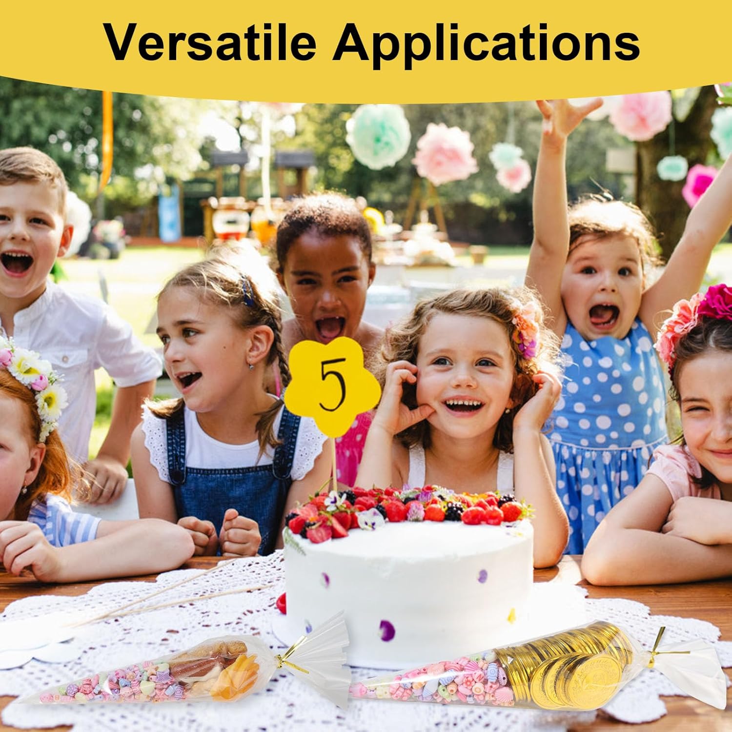 LDPE Plastic Piping Cone Bags Transparent 100pack