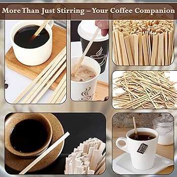 Disposable Wooden Stirrer Sticks 140mm 50pack