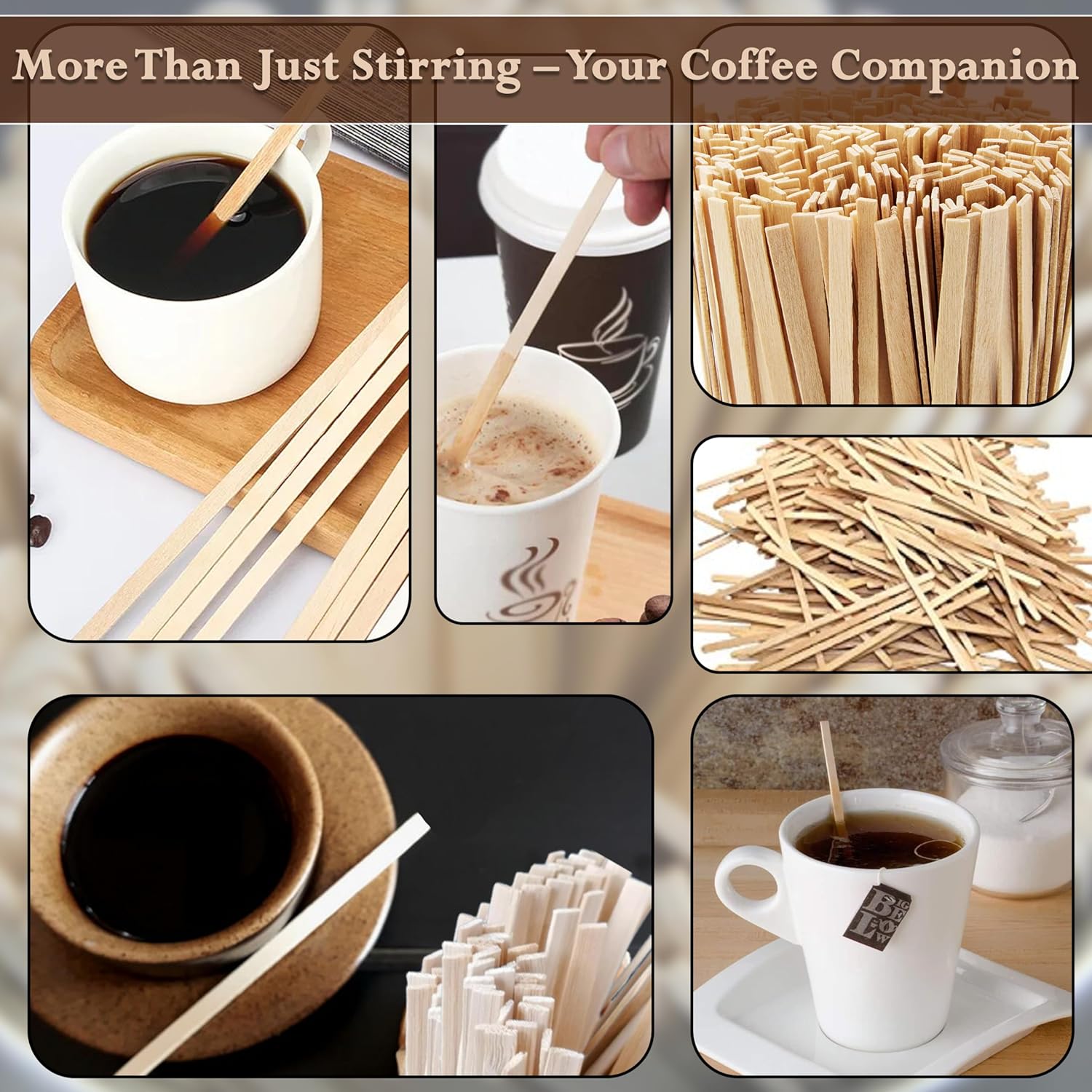 Disposable Wooden Stirrer Sticks 140mm 50pack