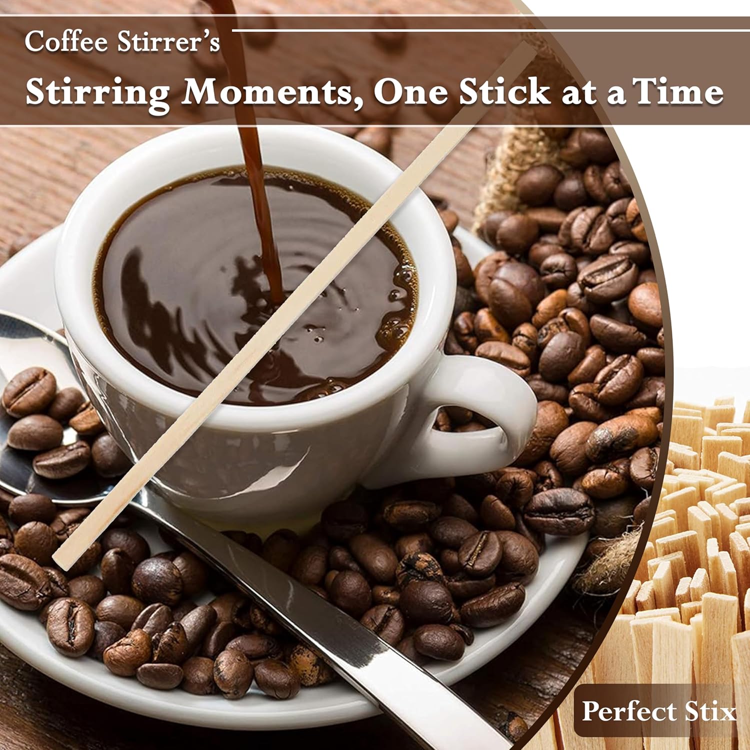 Disposable Wooden Stirrer Sticks 140mm 50pack