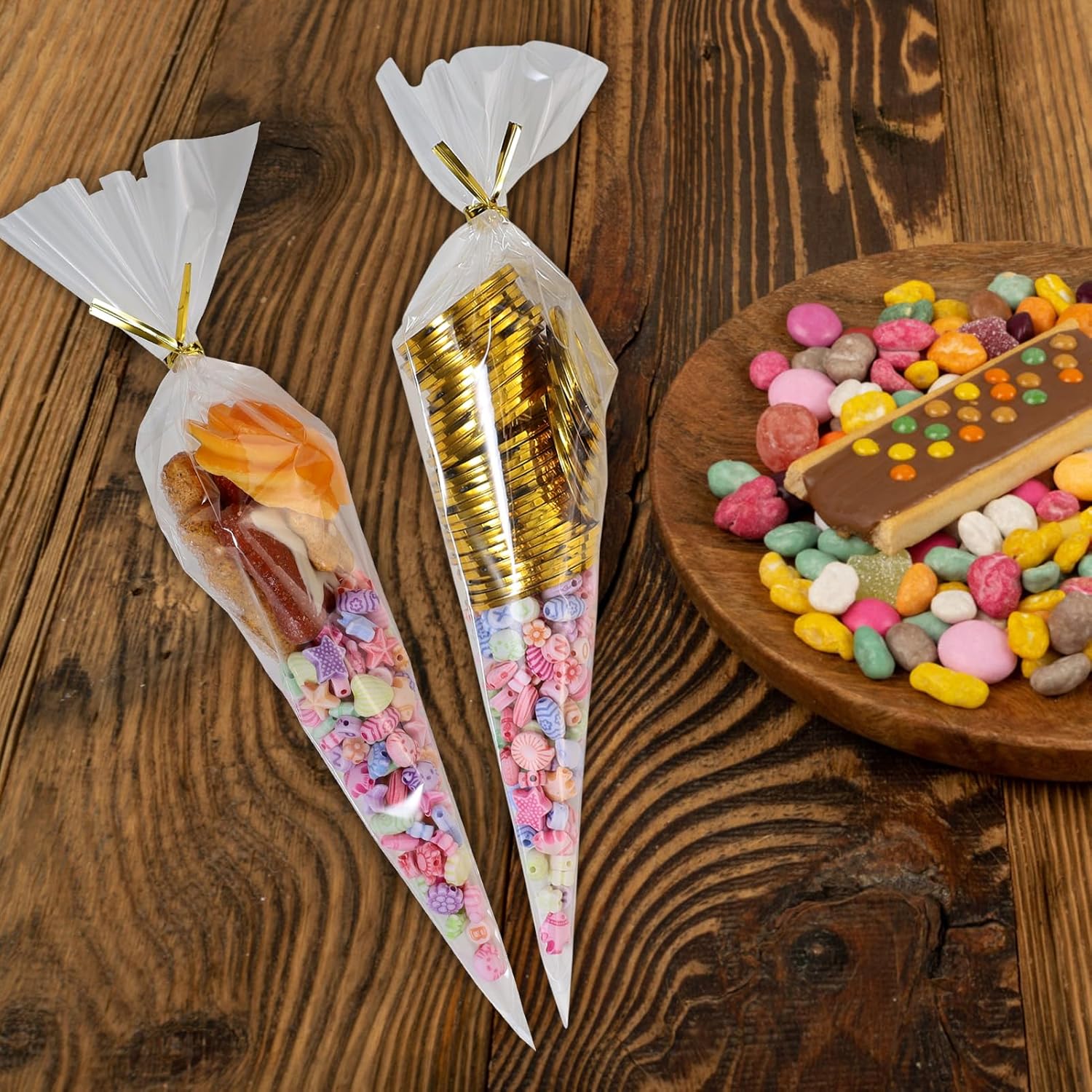 LDPE Plastic Piping Cone Bags Transparent 100pack