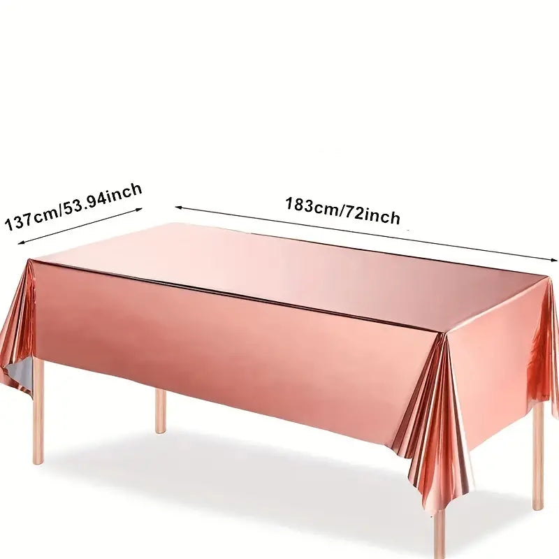 Metallic Plastic Table Cover 137x183cm Rectangular