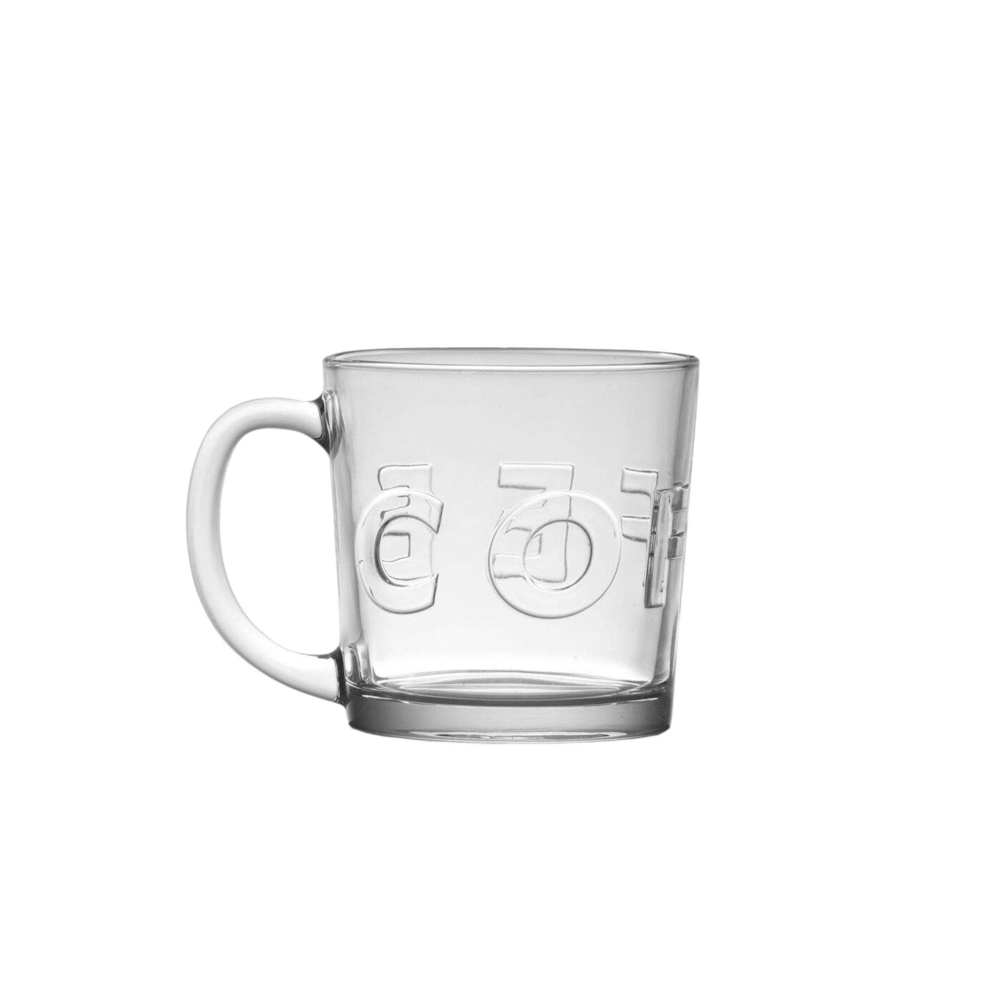 Regent Glass Coffee Mug 380ml Embossed 4pack