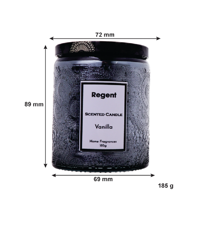 Regent Scented Candles Vanilla In Emboss Glass Jar with Assorted Lid 185g 1pc