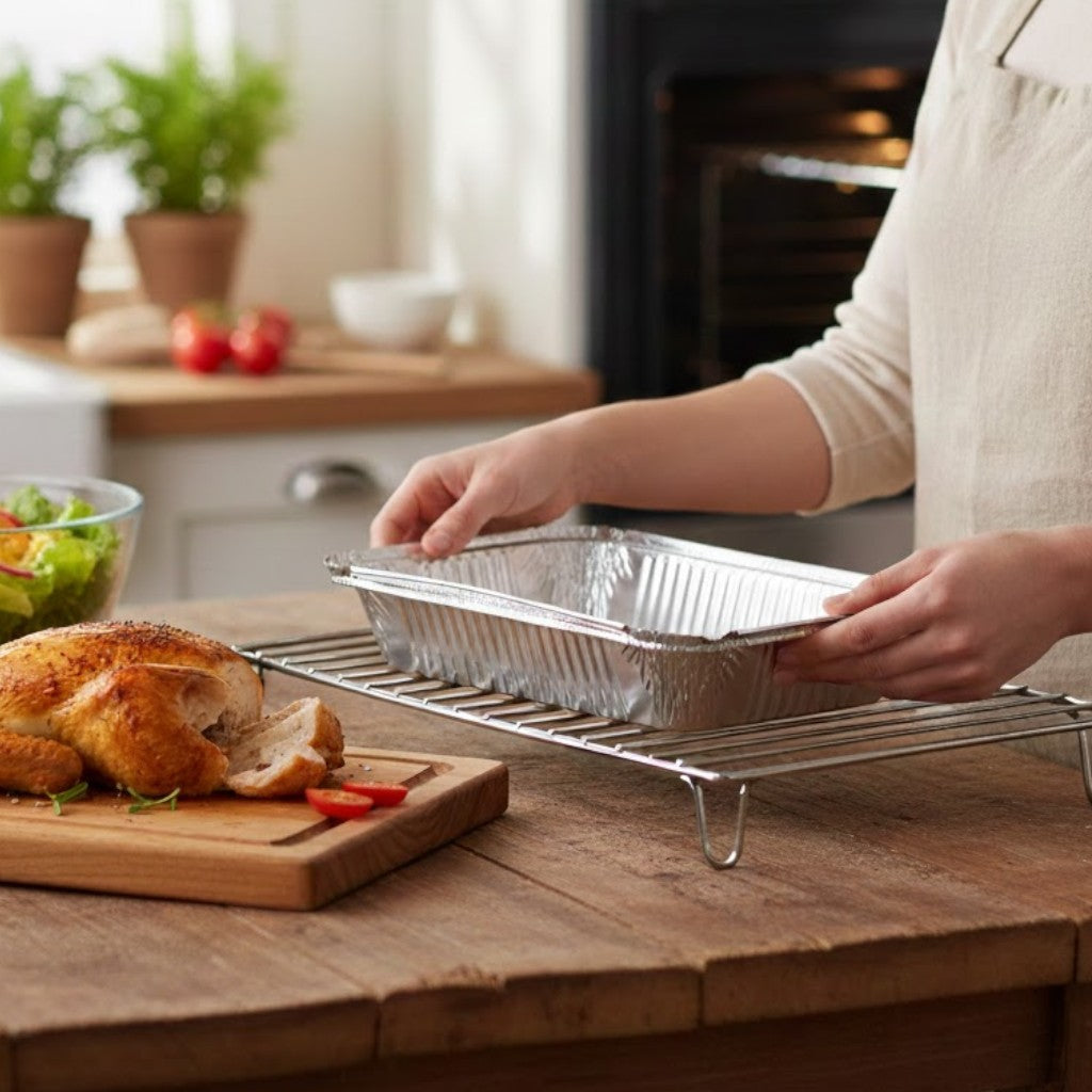 Aluminium Foil Baking Pan with Lid 6pcs 14x12x4cm