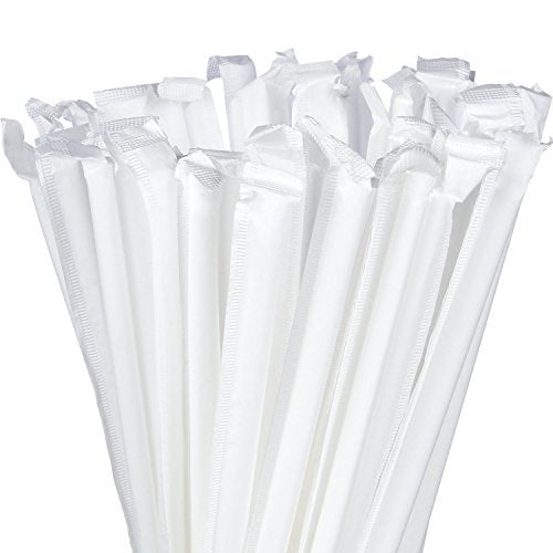 8mm Plastic Straws 21cm Wrapped Triple Thick 2000pack