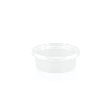 250ml Disposable Sauce Tubs Clear Polyprop with Lid 10pack