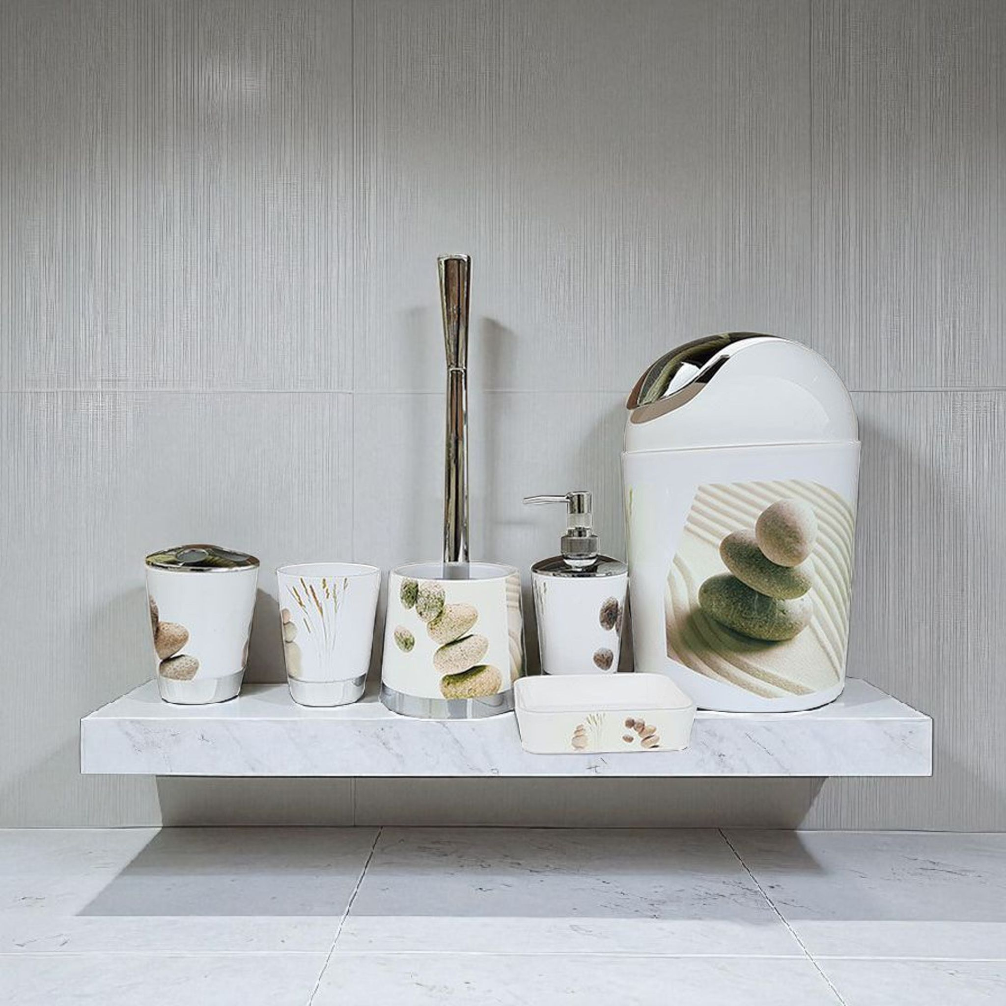 Bathroom Set Plastic 6pc