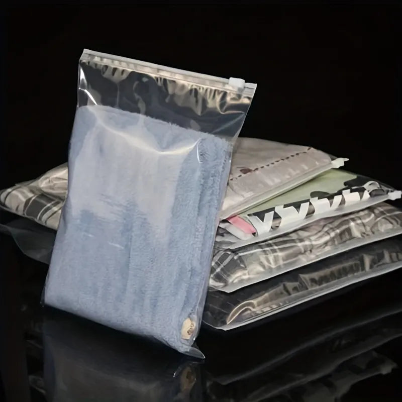 Re-Usable Slide Lock Seal Plastic Bags Clear PE Single Layer Waterproof 10pack