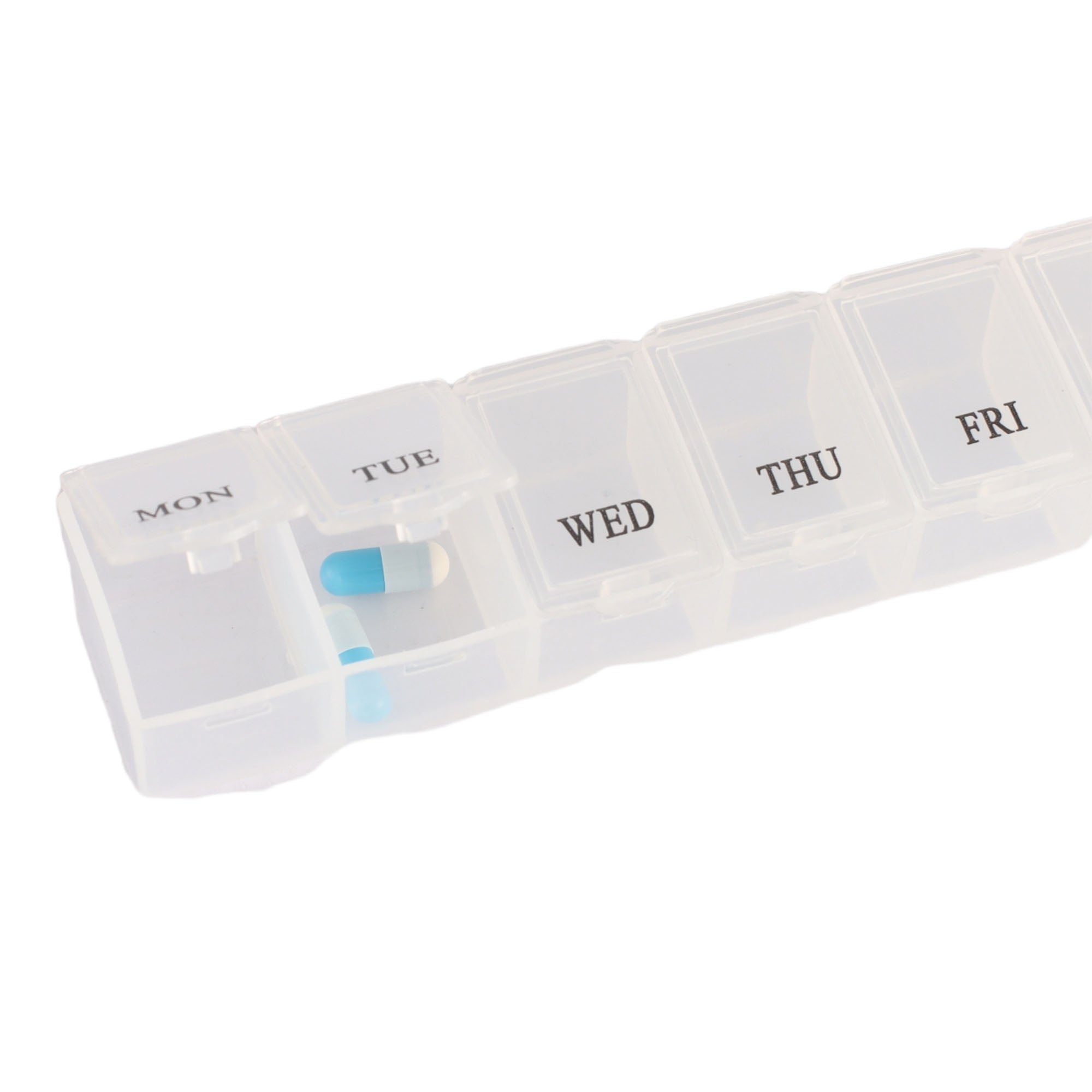 Plastic Pill Case Weekdays 3.5x15cm