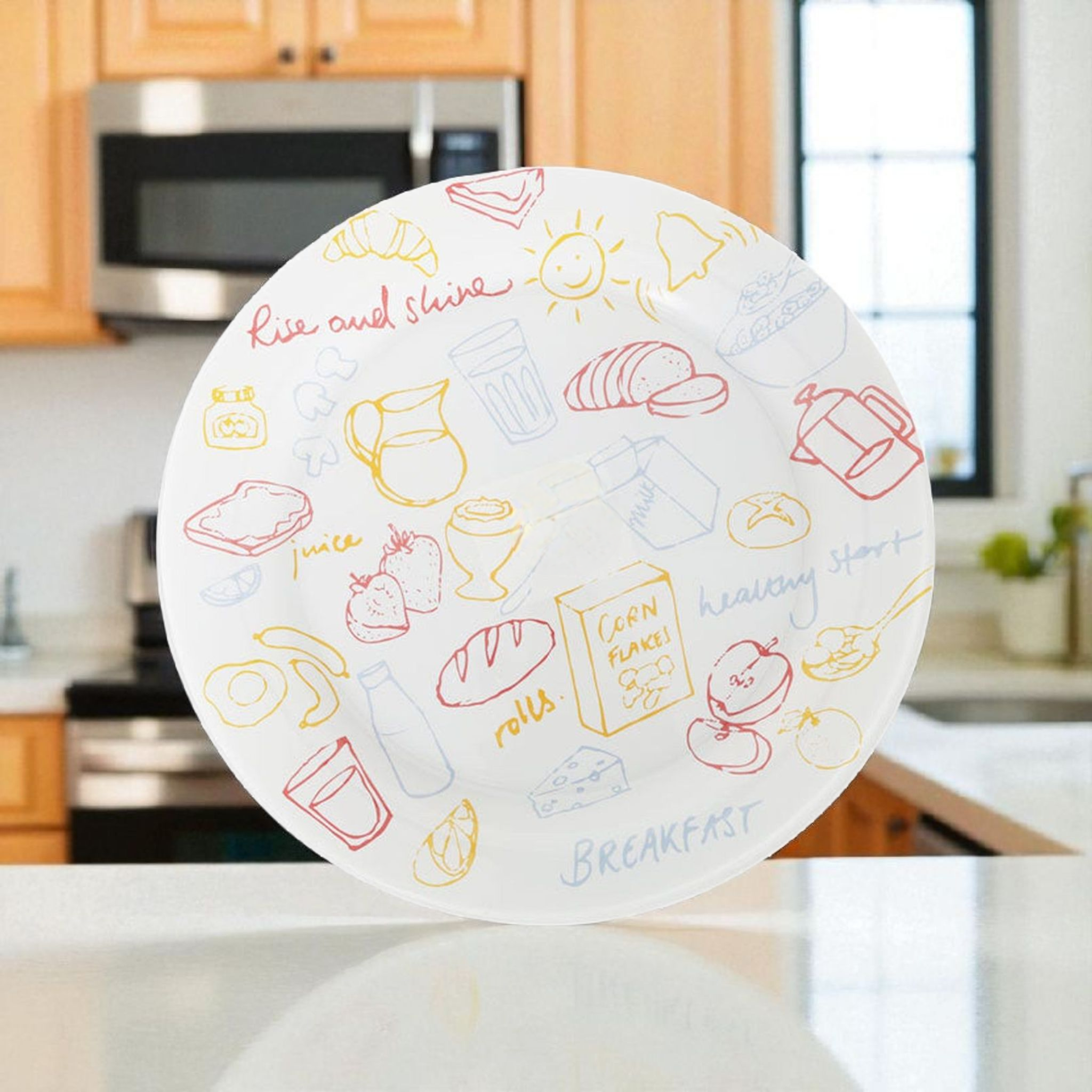 Plate Tempered Glass White Patterned 40142