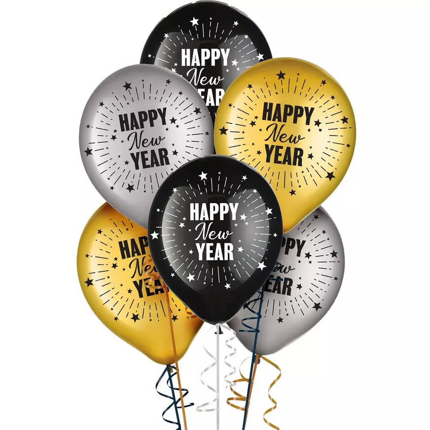 Happy New Year Balloon 6pc Set