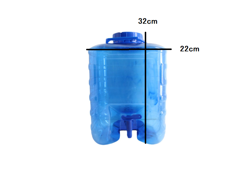 10L Plastic Water Dispenser with Tap Square Blue