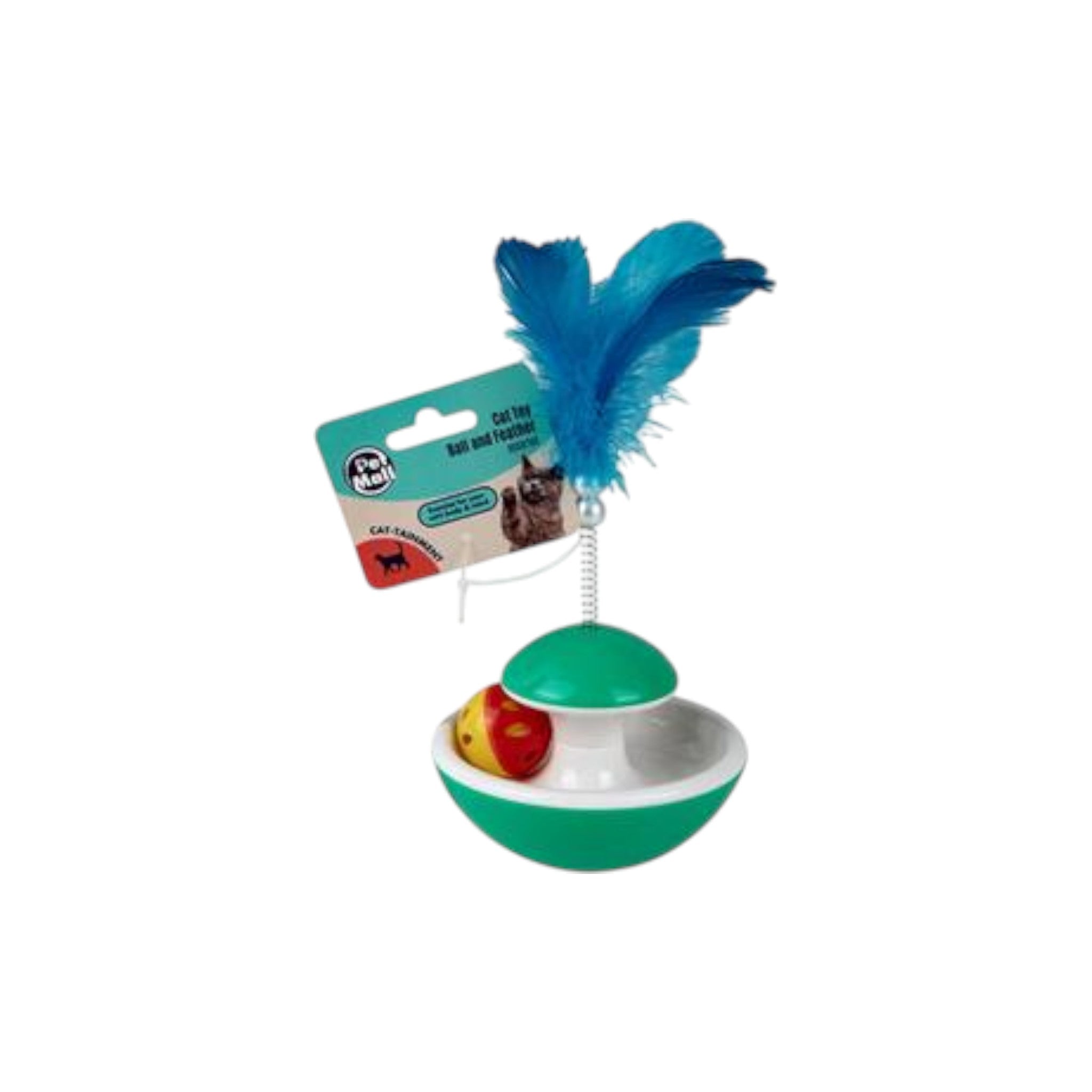 Pet Toy With Ball And Feather Assorted 1pcs