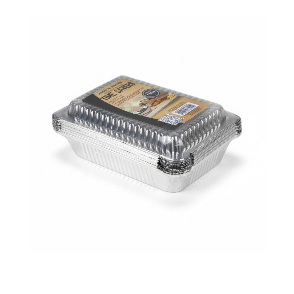 Aluminium Foil Baking Pan with Lid 6pcs 14x12x4cm