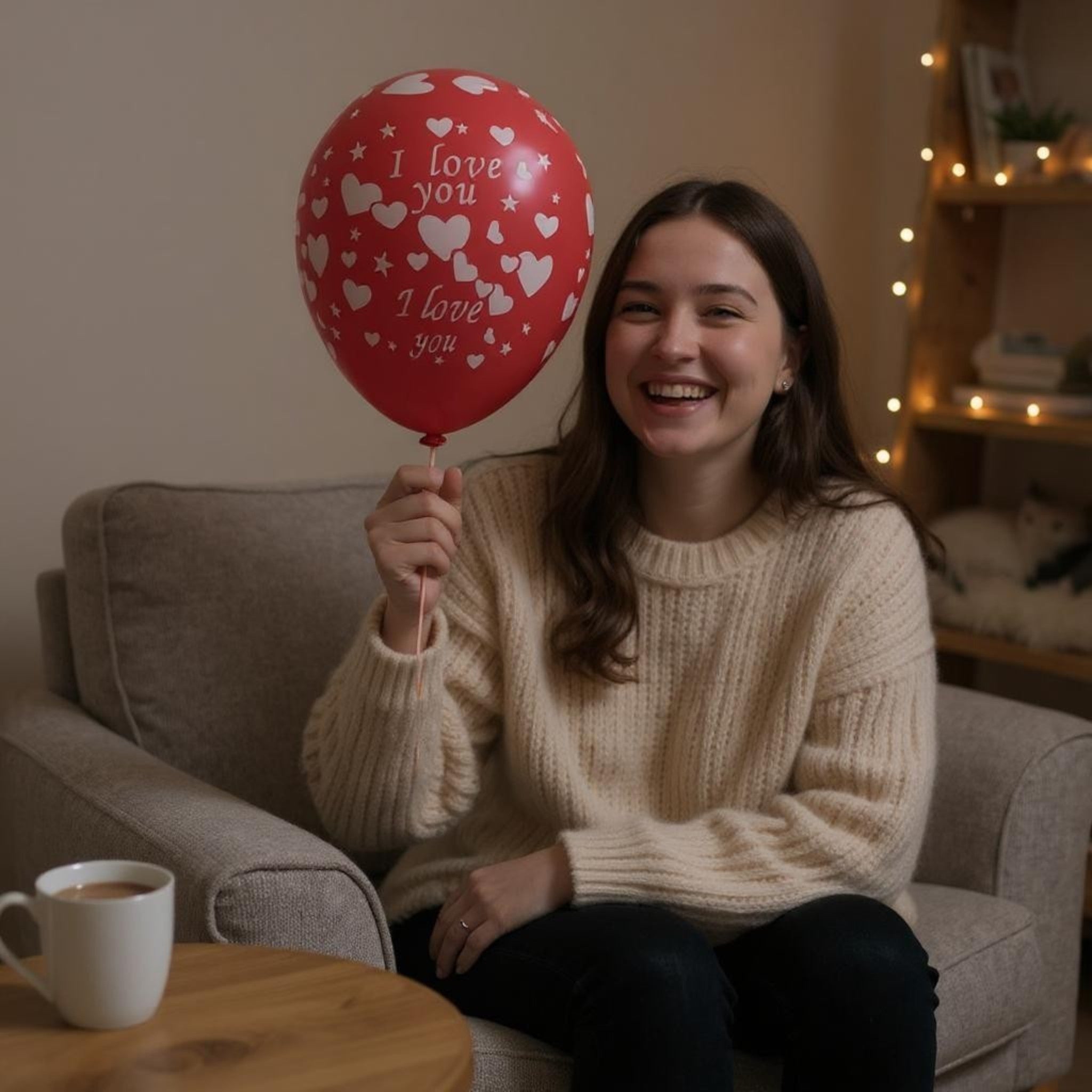 Latex Balloon Love Print Patterned